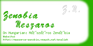zenobia meszaros business card